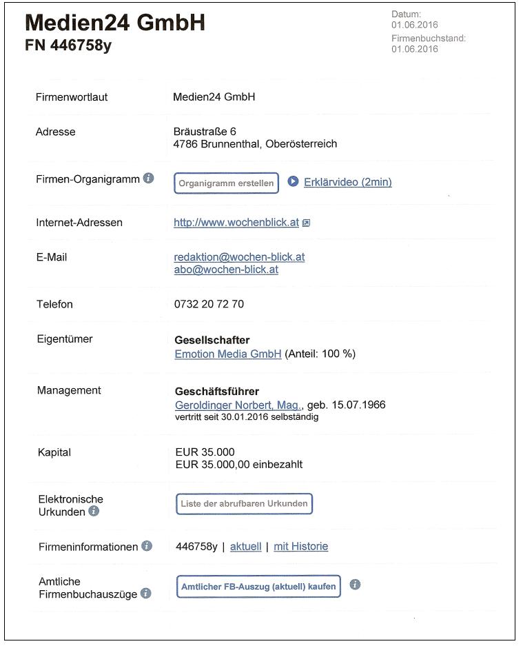 Medien24 GmbH Firmenbuch Rand