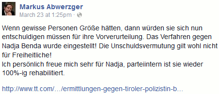 Abwerzger-Benda-Einstellung