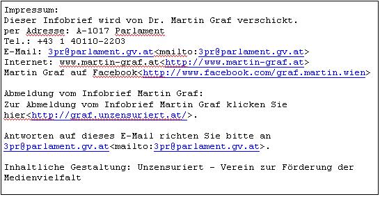 Infobrief Impressum